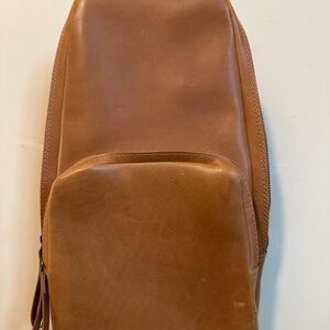 Leather Sling Bag in Tan form ABLE